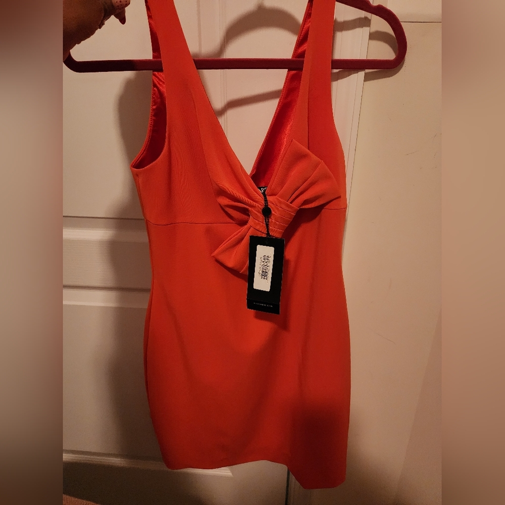 ABS Allen Schwartz Vibrant Orange Mini Dress